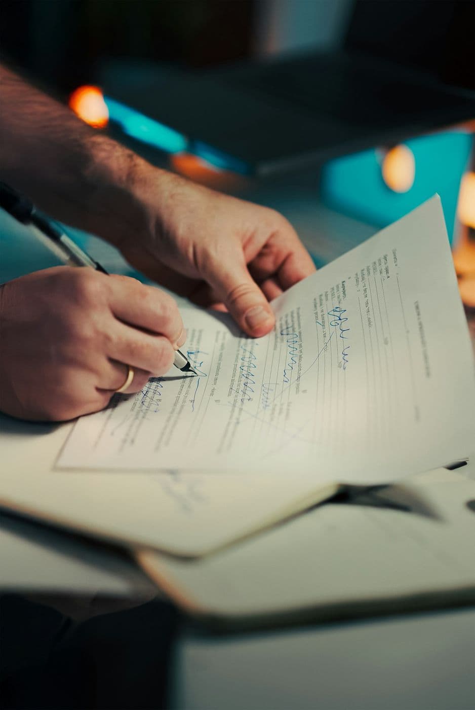 A business owner signing formation documents